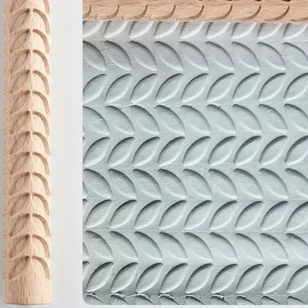 Embossed Wooden Rolling Pin for Clay & Pottery (different types available)