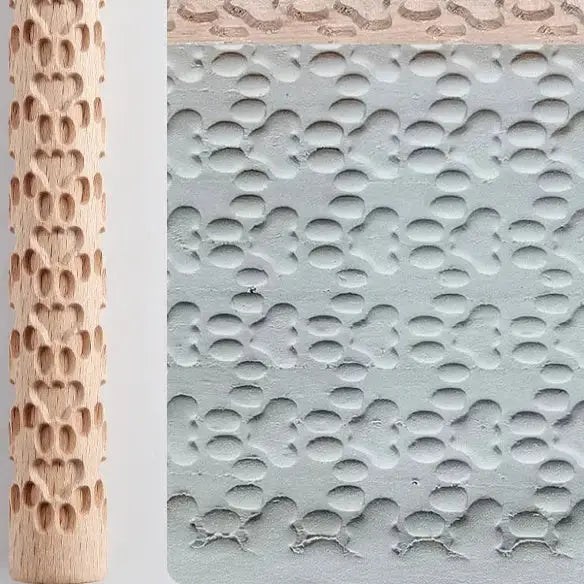 Embossed Wooden Rolling Pin for Clay & Pottery (different types available)