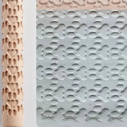 Embossed Wooden Rolling Pin for Clay & Pottery (different types available)