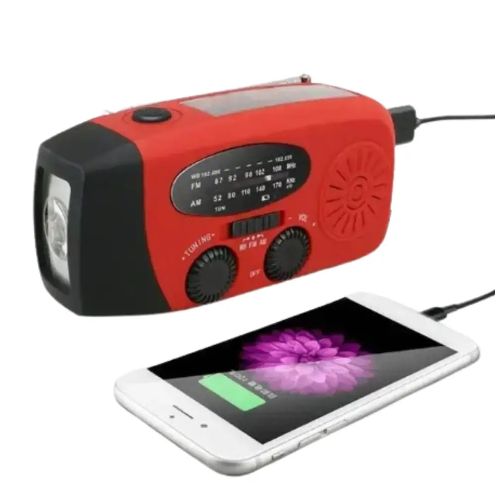 Emergency Solar Hand Crank Radio with Flashlight & Power Bank
