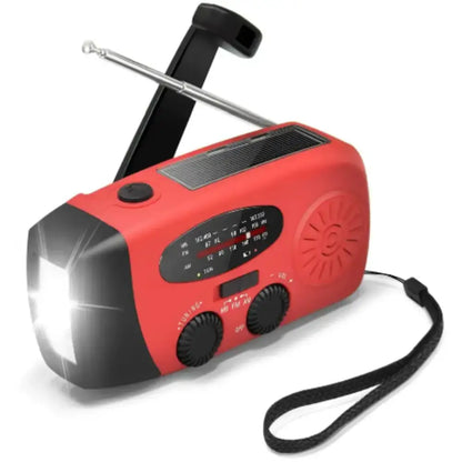 Emergency Solar Hand Crank Radio with Flashlight & Power Bank