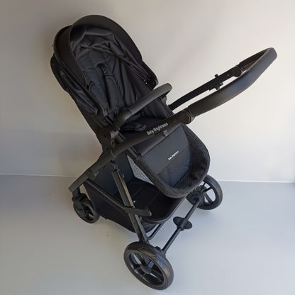 Newborn Pram – Palms 1+ Stroller with Bassinet and Car Seat (Black)