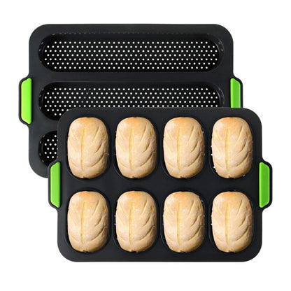 2pcs Silicone Cake Moulds Baking Pan Tray for French Bread Burger Mold