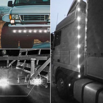 10PCS LED Side Marker White Lights Indicators Trailer Truck RV 12V 24V - salelink.co.nz