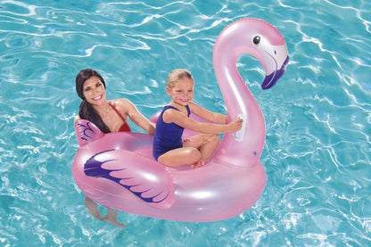 Bestway 1.27x1.27m Flamingo Inflatable Rider Water Ride On Pool Float