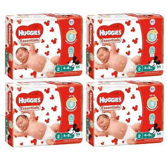 Huggies ESSENTIALS VALUE BOX - Size 2 (4-8 kg) 216 Nappies - Babyonline