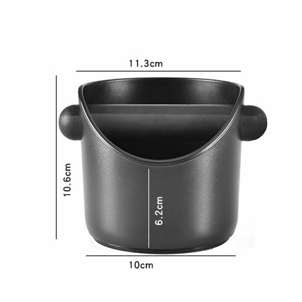 Coffee Knock Box Espresso Grinds Waste Container Tamper Bin Black