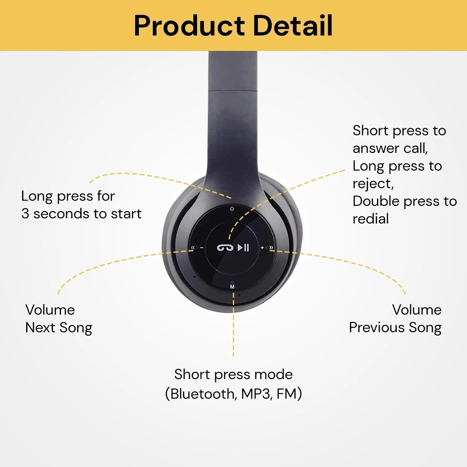 Bluetooth Headphones Earphones Headset - salelink.co.nz