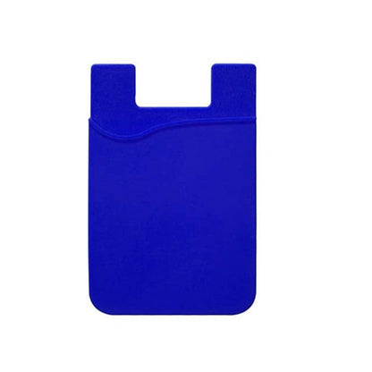 Deep Blue Silicone Card Holder Pocket Case Wallet Sticker Phone - salelink.co.nz