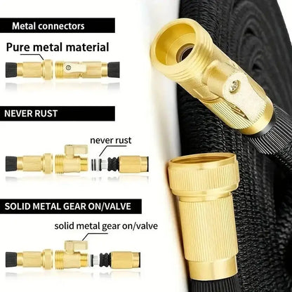 Expandable High-Pressure Garden Water Hose with 3/4" Bimetallic Joint (different sizes available)