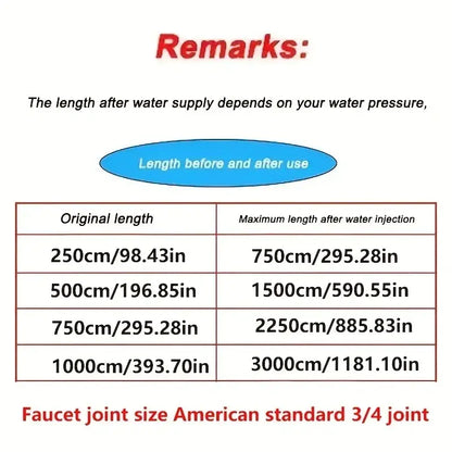 Expandable High-Pressure Garden Water Hose with 3/4" Bimetallic Joint (different sizes available)