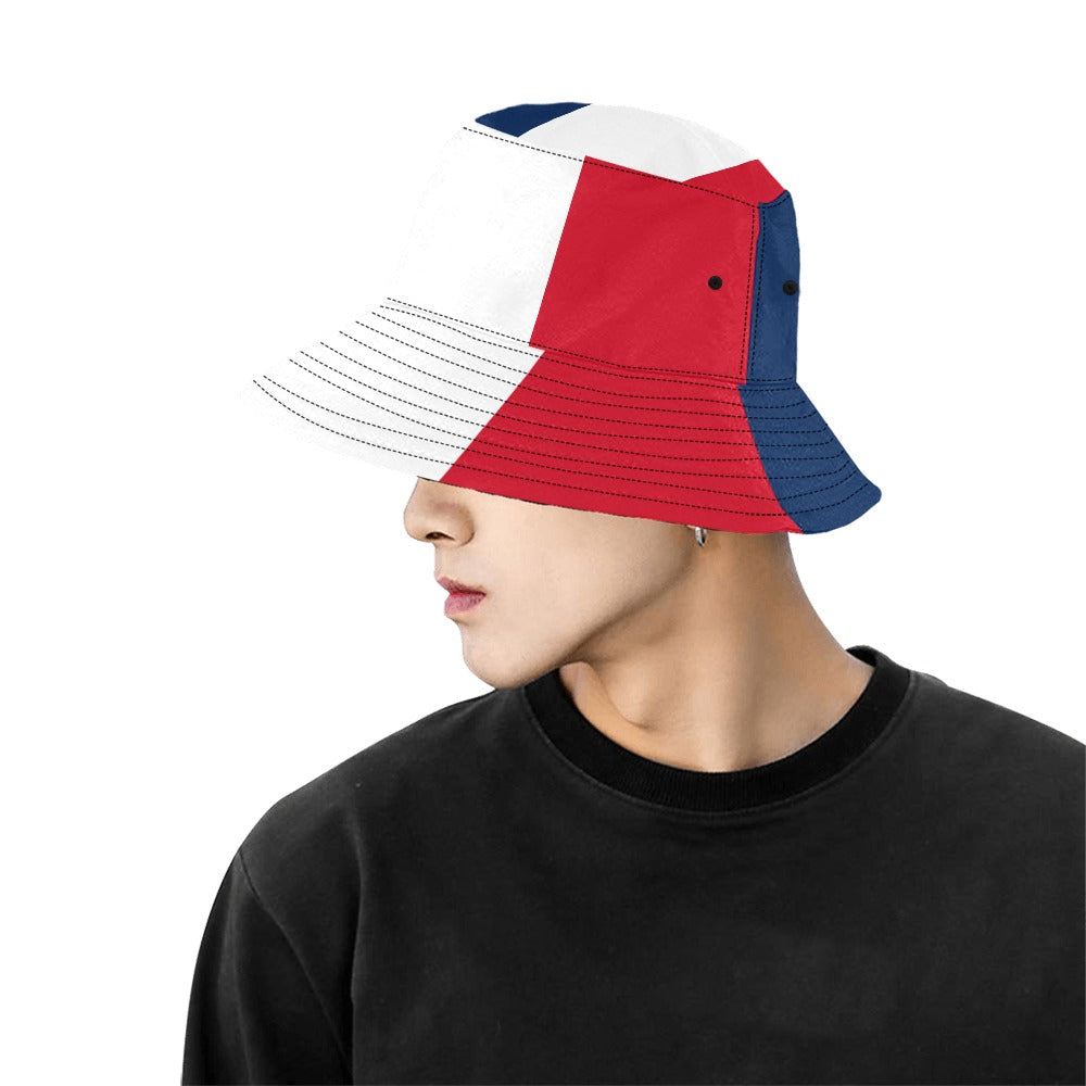 Stylish Men's Bucket Hat with France Flag Print – Trendy Chino Cotton Twill Design