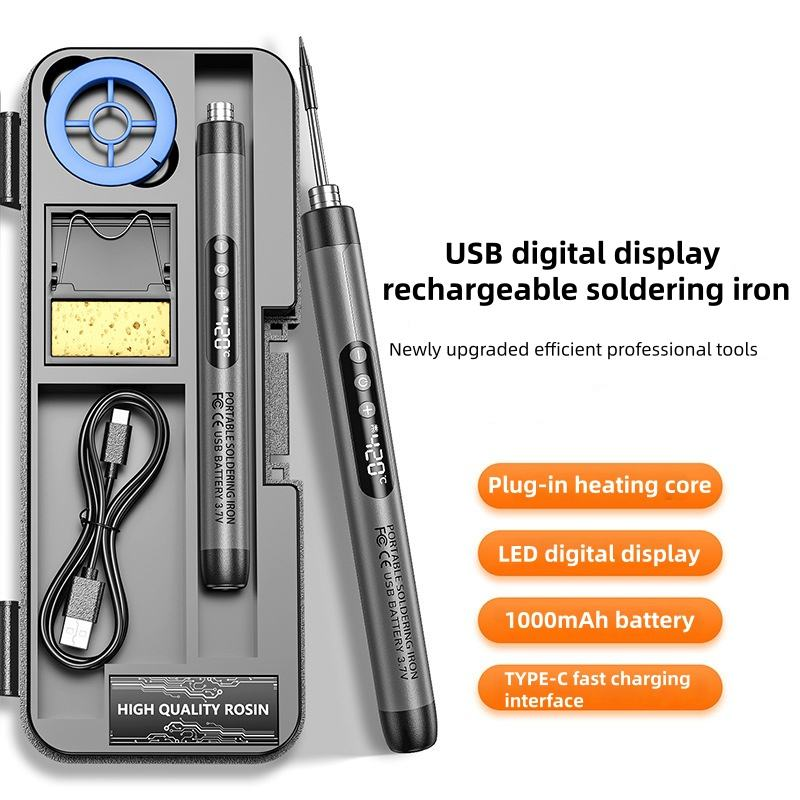 Cordless Usb Rechargeable Soldering Iron 5 Level Temperature Control