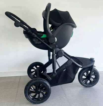 Newborn Pram – EasyGo 1+ Three Wheel Stroller with Carrycot, Car Seat and Rotating ISOFIX Base (Grey)
