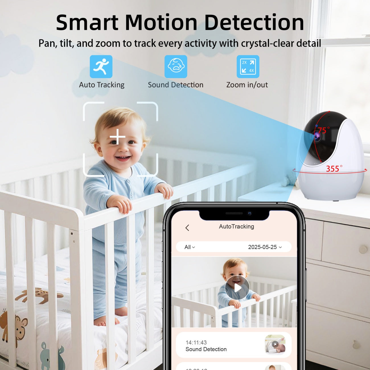 Dual Mode 4.3" Baby Monitor with Night Vision & Motion Detection