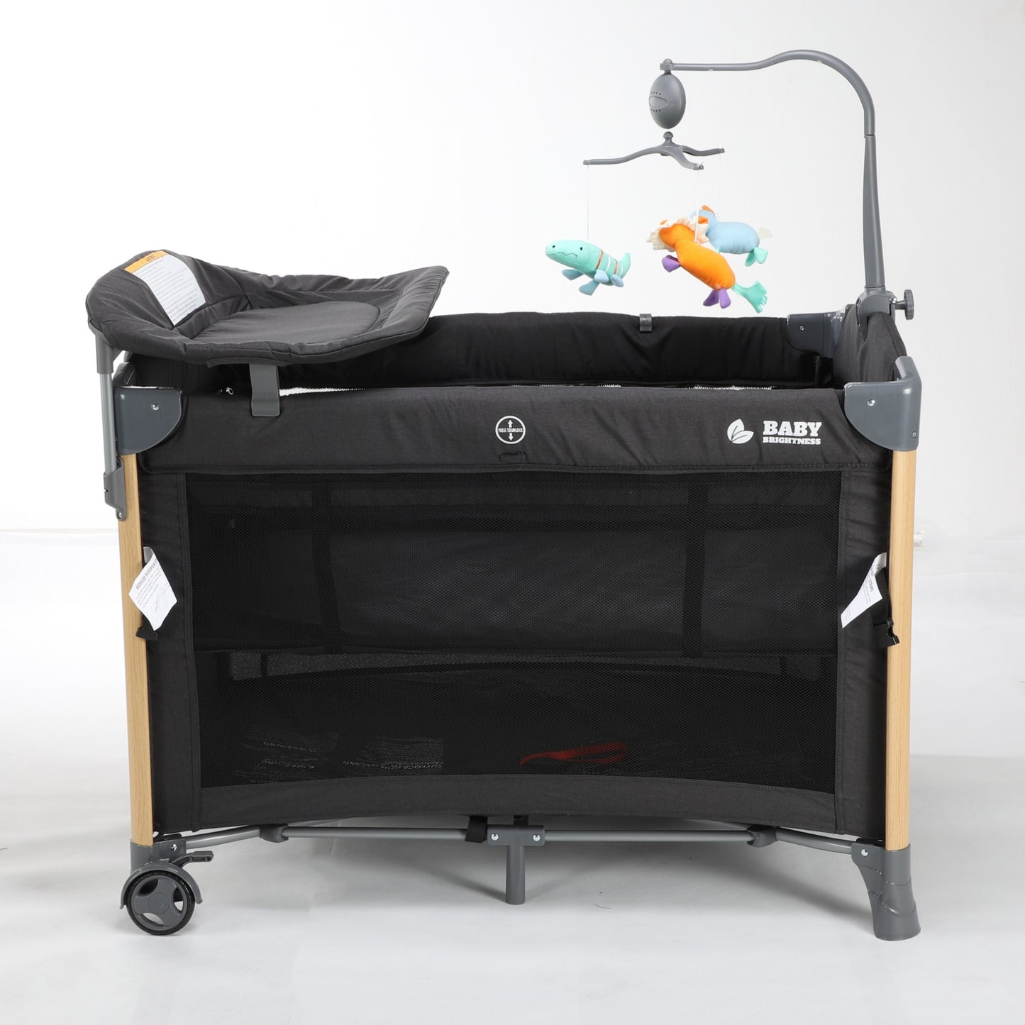 Pre-order Baby Brightness 4 in 1 Portacot Black