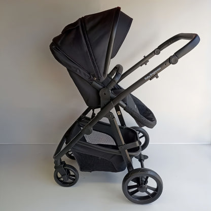 Newborn Pram – Palms 1+ Stroller with Bassinet and Car Seat (Black)