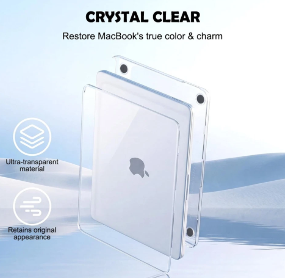 3-In-1 SET MacBook Pro 14.2 Inch Case M5 2026 A3434 M4 2025 M3 A2918 A2992 M2 M1 Clear