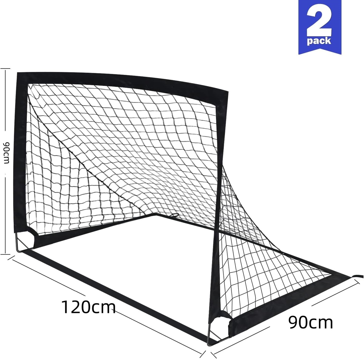 2PCS Portable Kid Soccer Football Goals Pop Up Soccer Goals