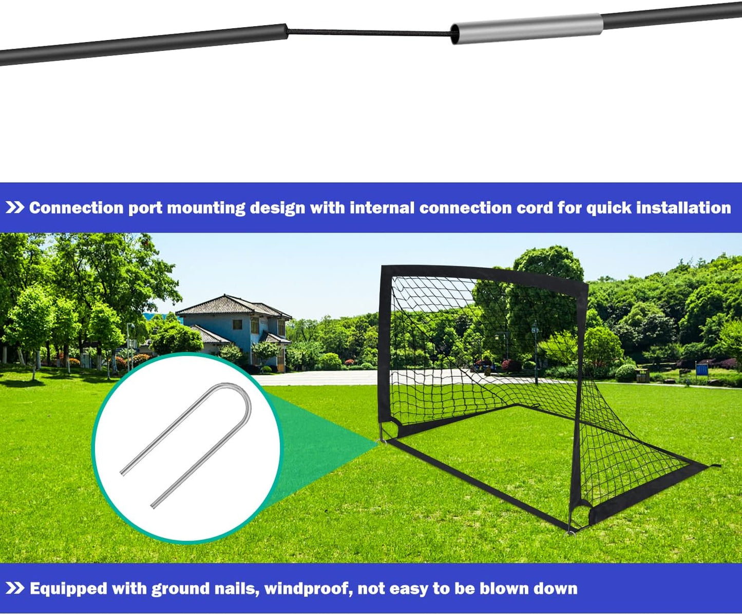 2PCS Portable Kid Soccer Football Goals Pop Up Soccer Goals