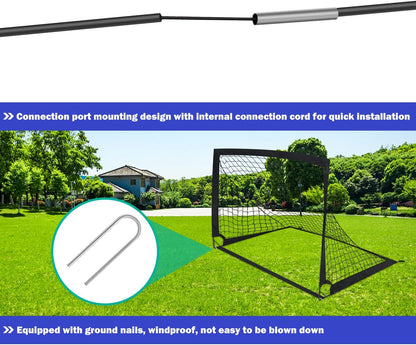 2PCS Portable Kid Soccer Football Goals Pop Up Soccer Goals