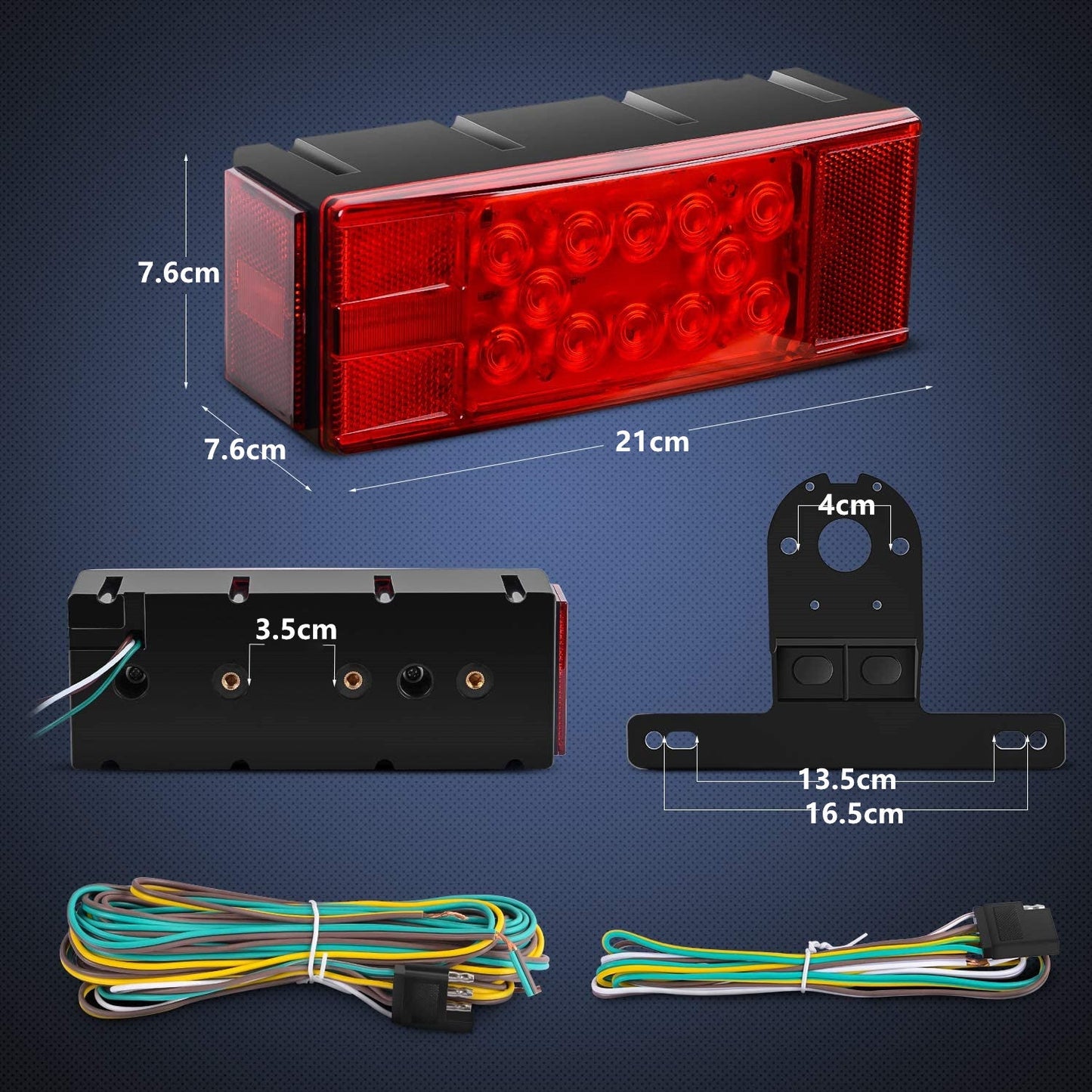 2PCS 12V Trailer Tail Lights