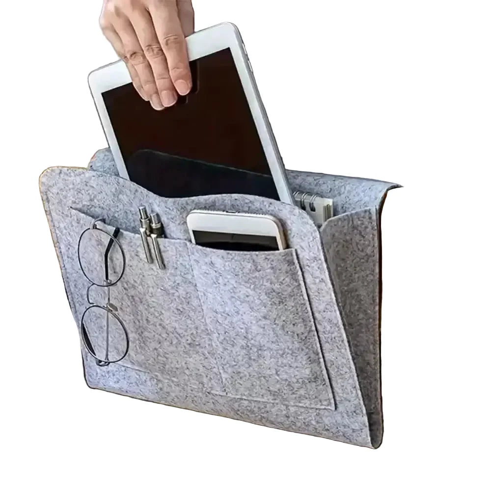 Felt Bedside Storage Bag with Hanging Pockets
