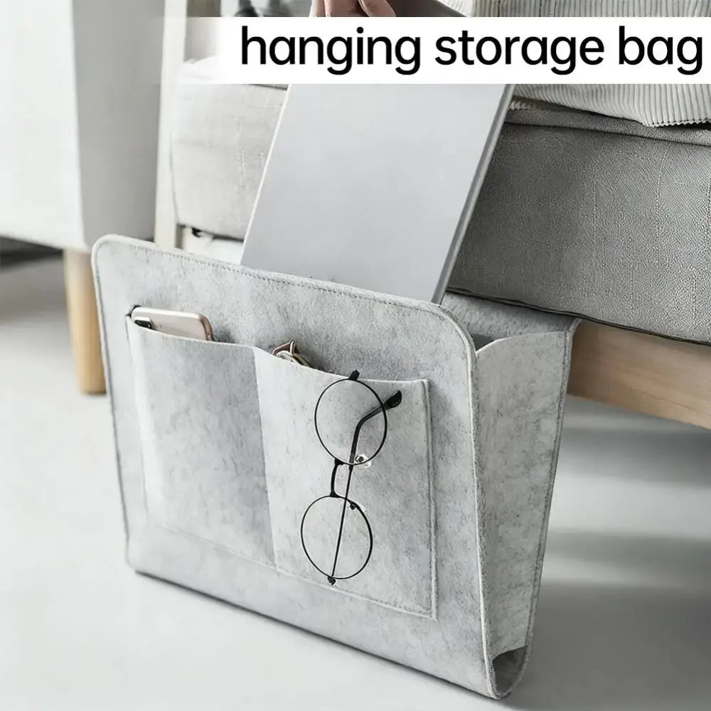 Felt Bedside Storage Bag with Hanging Pockets
