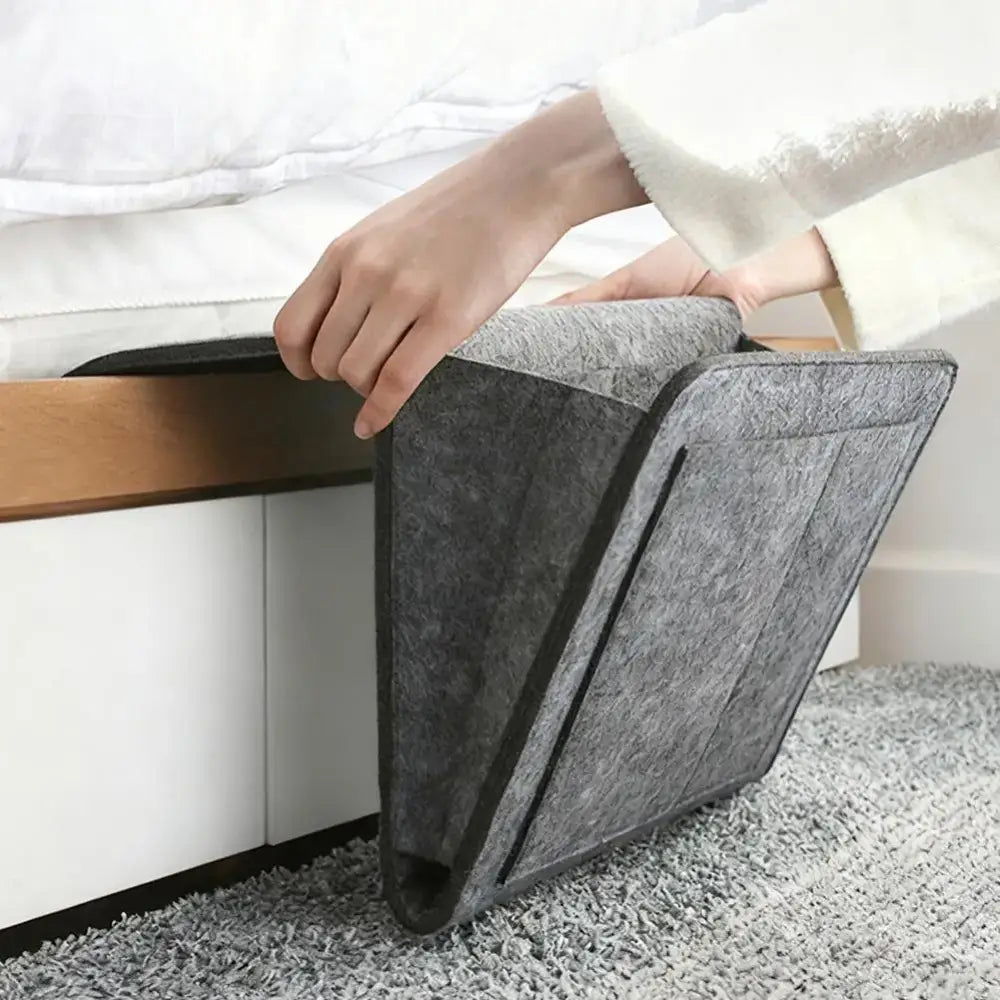 Felt Bedside Storage Bag with Hanging Pockets