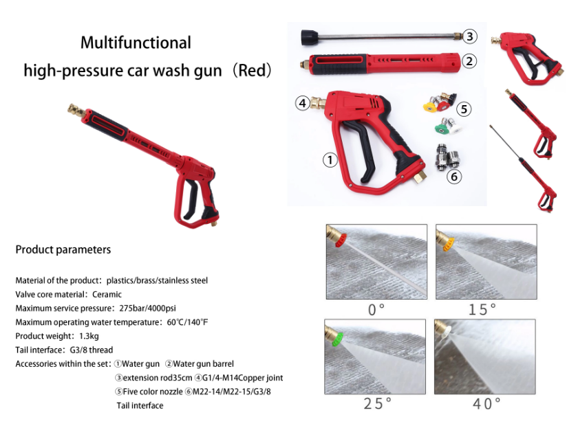 3 IN 1 High Pressure Washer Gun 4000PSI Power Washer Wand