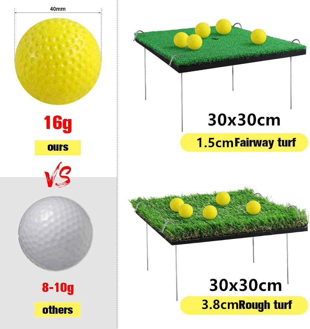 Golf Practice Net Hitting Net Golf Chipping Net Kit - Net + Balls + Mats