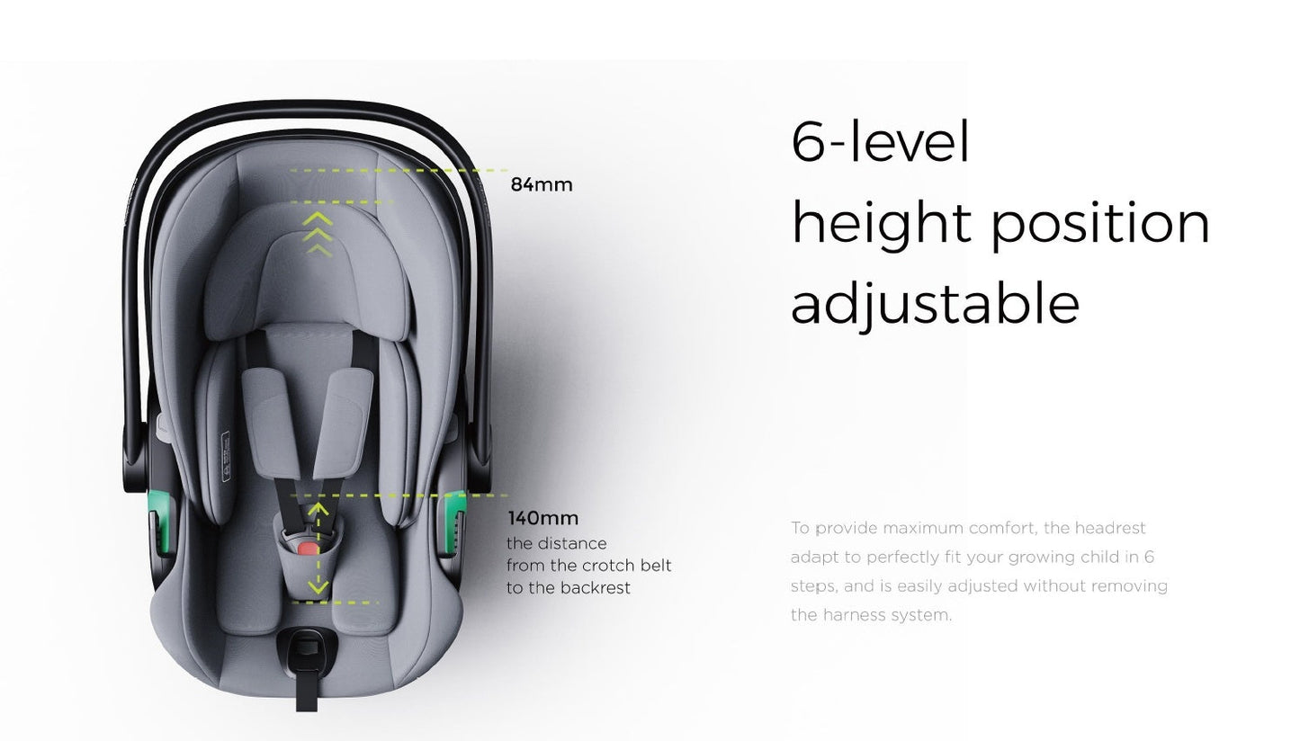 Pre-order Skyra 2-in-1 Newborn Pram & Bassinet Stroller and Reclining Car Seat with Rotating ISOFIX Base(Grey) - image 50