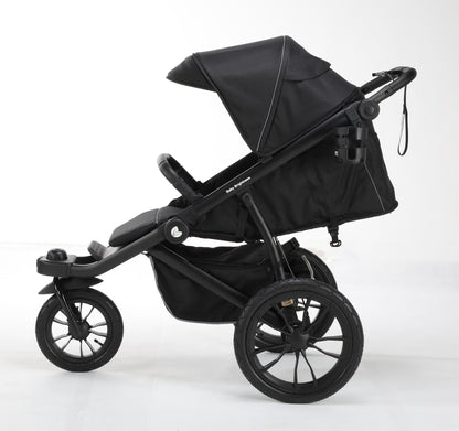 Pre-order Hill All Terrain Jogging Baby Stroller with Carrycot and Reclining Car Seat (Black）