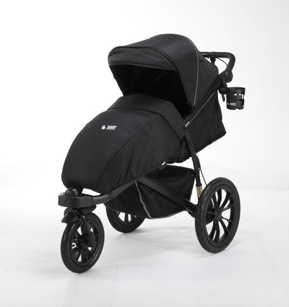 Pre-order Hill All Terrain Jogging Baby Stroller with Reclining Car Seat (Black）