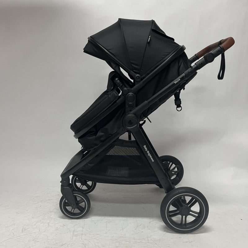 Skyra 2-in-1 Newborn Pram & Bassinet Stroller and Car Seat with Rotating ISOFIX Base (Black)