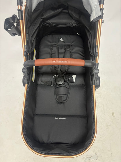 Pre-order Baby Brightness Newborn 4-in-1 Travel System with Bassinet, Capsule, ISOFIX Base & 360° Rotating Car Seat – Grey