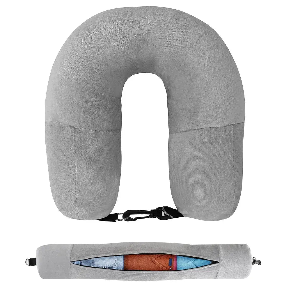 Fillable U-Shaped Travel Neck Pillow (available in 3 colours)