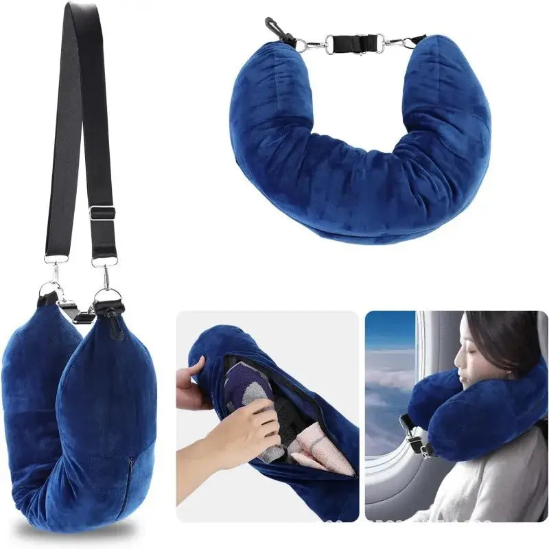 Fillable U-Shaped Travel Neck Pillow (available in 3 colours)
