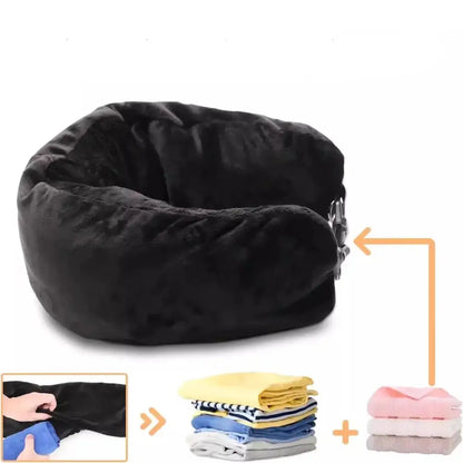Fillable U-Shaped Travel Neck Pillow (available in 3 colours)