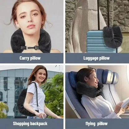 Fillable U-Shaped Travel Neck Pillow (available in 3 colours)