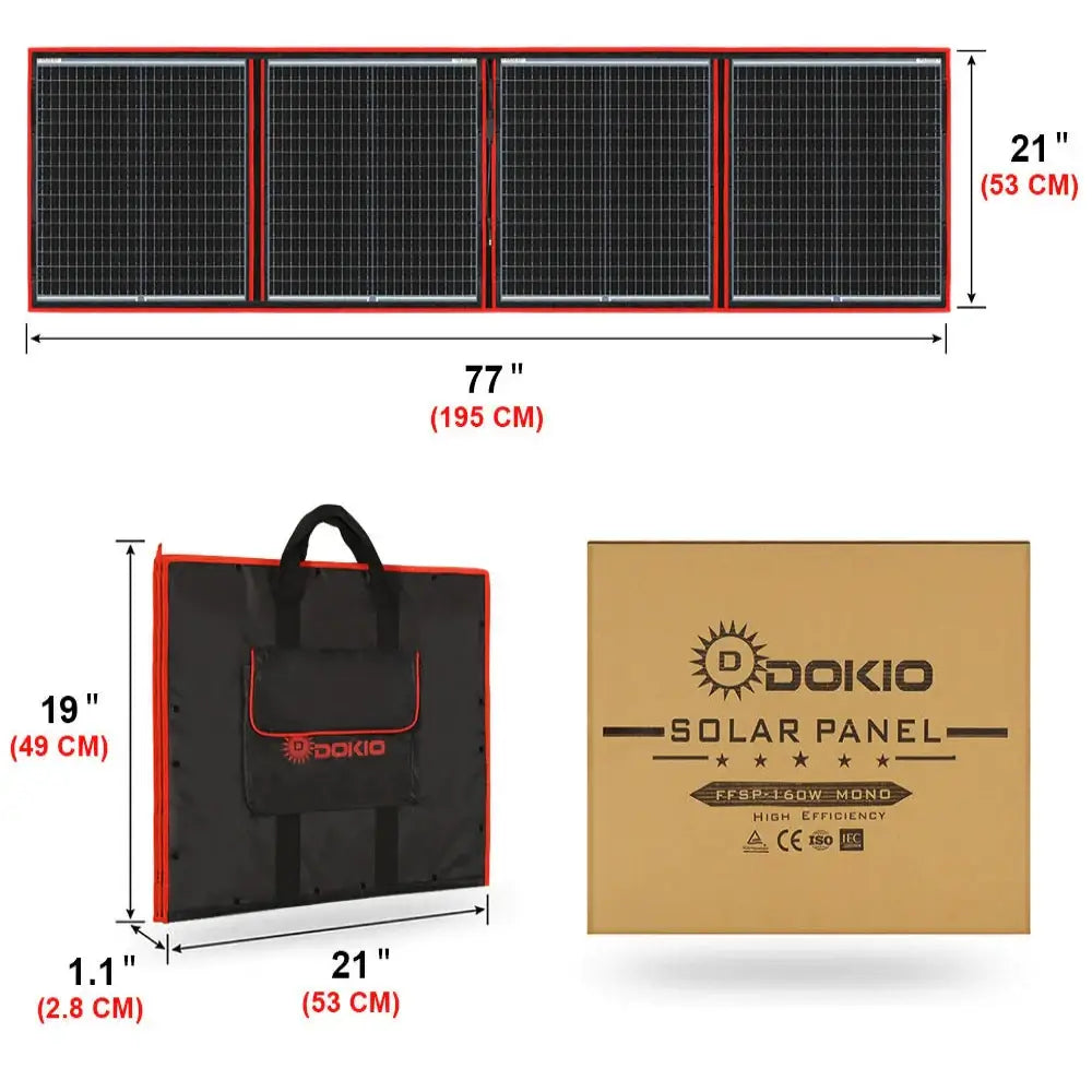 Flexible Foldable Solar Panel for Travel & Phone