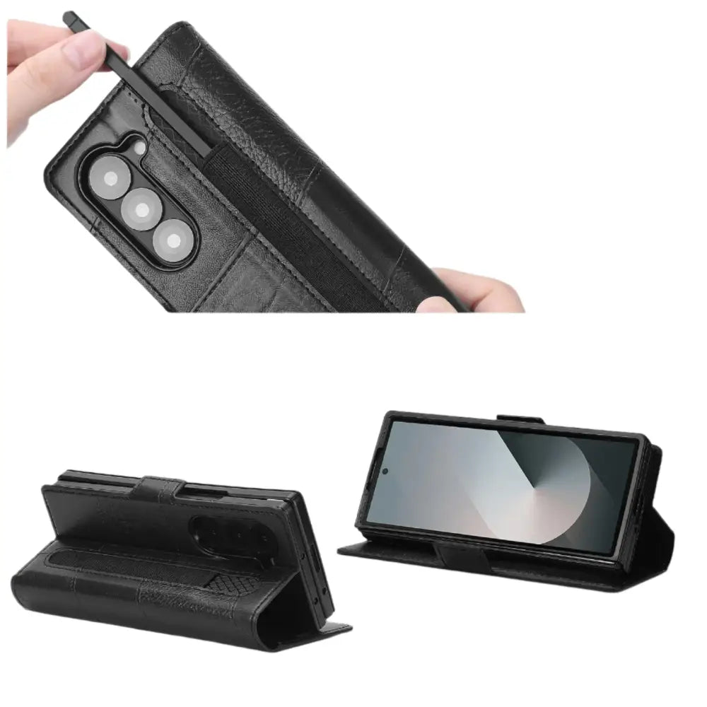 Flip Leather Phone Case for the Samsung Galaxy Z Fold7 (2 colours available)