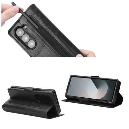 Flip Leather Phone Case for the Samsung Galaxy Z Fold7 (2 colours available)