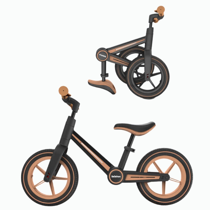 Premium Foldable & Adjustable Brown Racing Balance Bike | Bithday Gift for Kids Aged 2-5