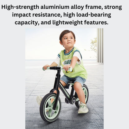 Premium Foldable & Adjustable Green Racing Balance Bike | Birthday Gift for Kids Aged 2-5 for Kids Aged 2-5