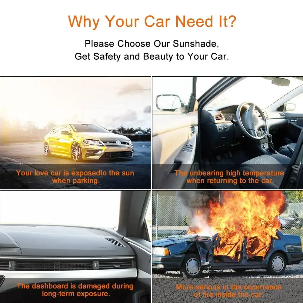 Folding Car Windshield Sunshade Anti-UV Visor (2 sizes available)