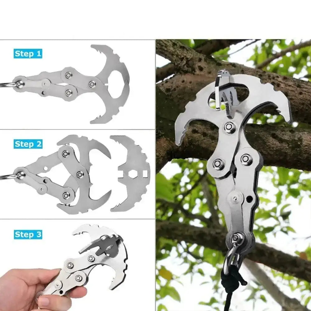 Folding Stainless Steel Grappling Hook – Outdoor Survival Tool
