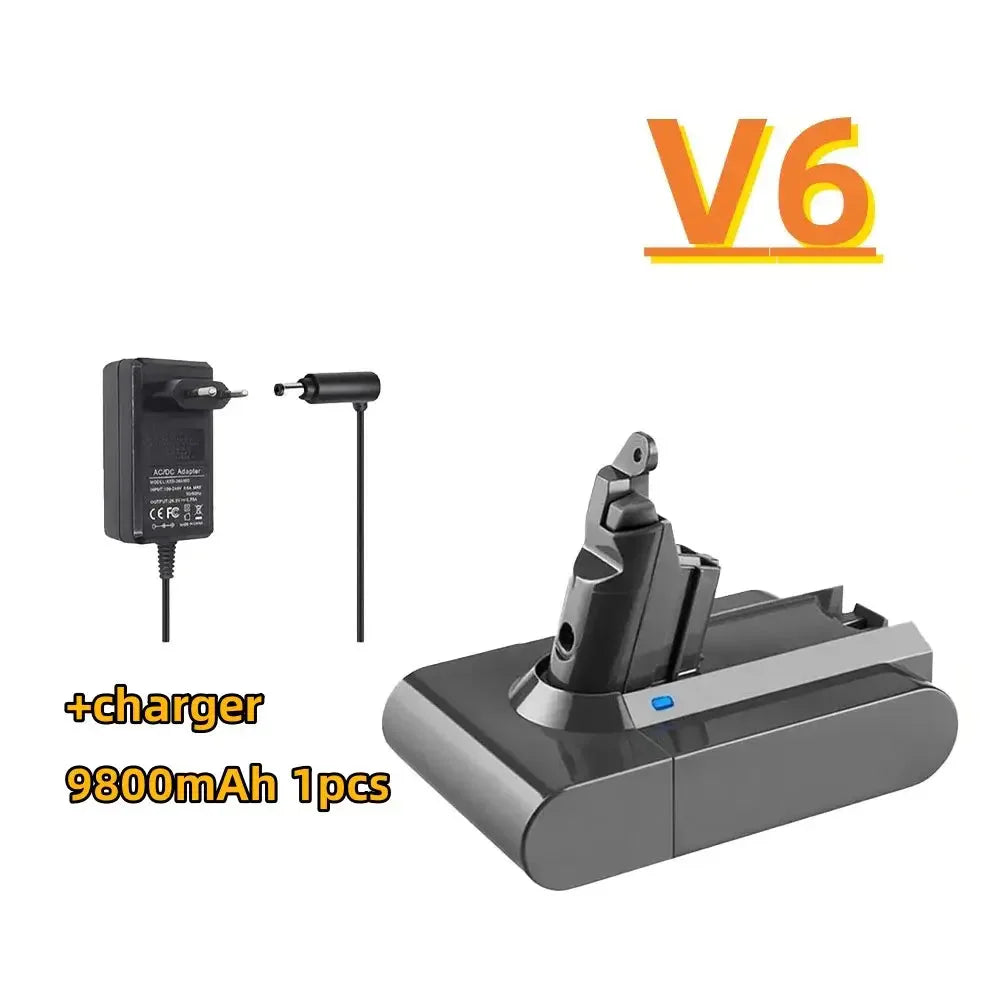 21.6V Replacement Battery & Charger for V6–V8 A/B Type Vacuum Cleaners