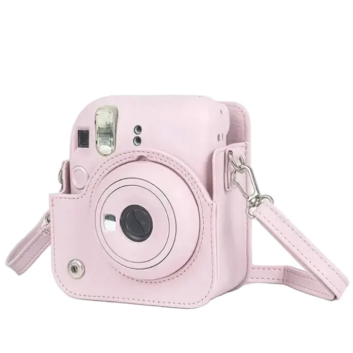 Instax Mini 12 PU Leather Protective Camera Case with Shoulder Strap