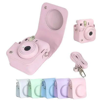 Instax Mini 12 PU Leather Protective Camera Case with Shoulder Strap